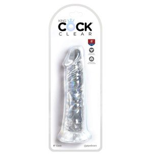 Transparent realistic dildo, 19,7 cm, by KING COCK – image 4