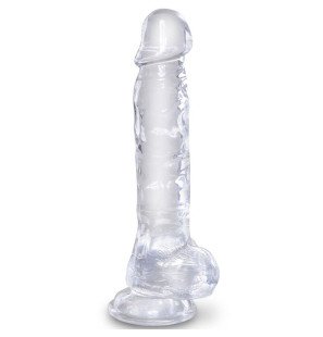 Transparenter realistischer Dildo mit Hoden, 16,5 cm – Bild 1