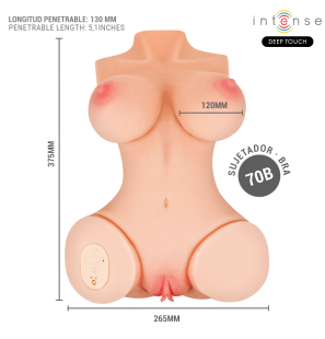 Intense Deep Touch Vero – torso z pochwą, ssaniem i wibracjami – zdjęcie 6