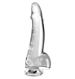 Gode transparent avec testicules de 15,2 cm – photo 1