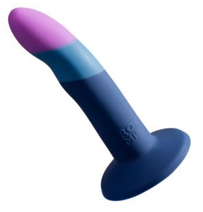 ROMP Piccolo siliconen dildo met driekleurige zuignap 14 cm