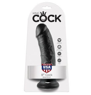 KING COCK schwarzer realistischer Dildo 20,3 cm – Bild 2