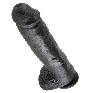 Godemichet réaliste noir de 28 cm KING COCK – photo 1