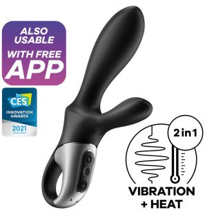 Satisfyer Heat Climax+ – sterowany aplikacją czarny wibrator analny – zdjęcie 1