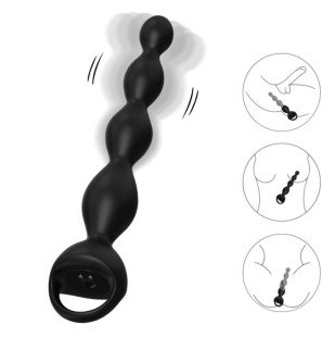 Black Anal Plug with Fingertip Vibrator Armony 44 mm – image 1