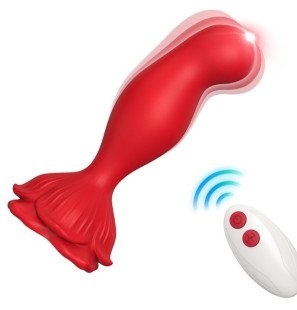 Pink vibrator and red anal plug with remote control – image 1