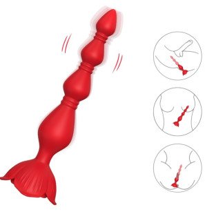 Roze vibrator en rode anale plug ARMONY 61 mm – foto 2