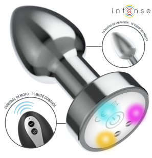 Plug anal vibrant en métal Intense avec éclairage LED et télécommande – photo 2