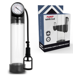 Przezroczysta pompka próżniowa do erekcji z wibratorem PUMP ADDICTED, 30 cm – zdjęcie 1