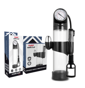 Przezroczysta pompka próżniowa do erekcji z wibratorem PUMP ADDICTED, 30 cm – zdjęcie 2
