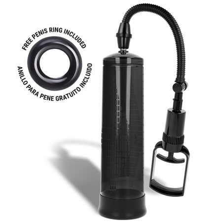 Intense zwarte penispomp van 20 cm voor intieme wellness