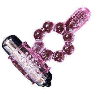 BAILE vibrating silicone penis ring with 10 rhythms and tongue – image 1