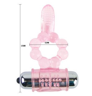 BAILE vibrating silicone penis ring with 10 rhythms and tongue – image 2