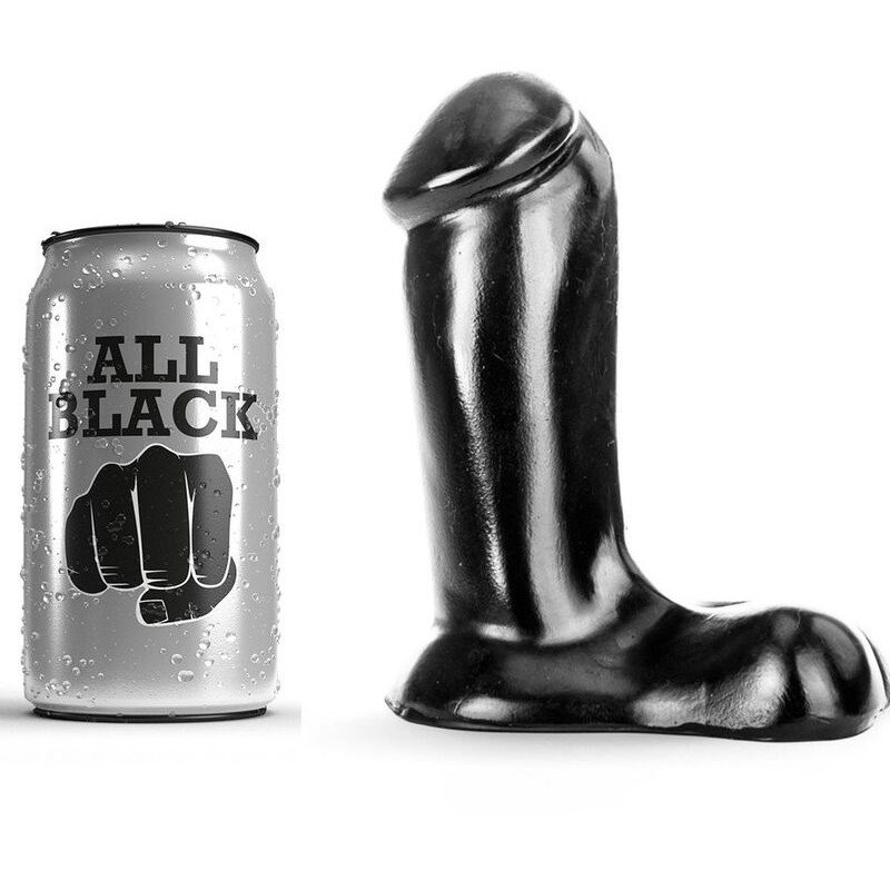 Gode réaliste 14 cm avec base large All Black – photo 1