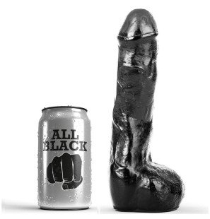Realistischer Anal-Dildo All Black, 20 cm, mit welliger Struktur – Bild 1