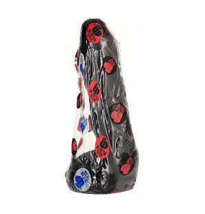 Gode anal réaliste All Black 20 cm à texture ondulée – photo 3