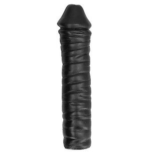 All Black gerippter Dildo aus PVC, 38 cm, für die vaginale und anale Anwendung – Bild 2