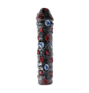All Black ribbed dildo 38 cm PVC for vaginal and anal use – image 3