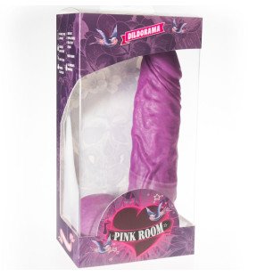 Realistic dildo with powerful suction cup Chems lilac 20 cm – image 2