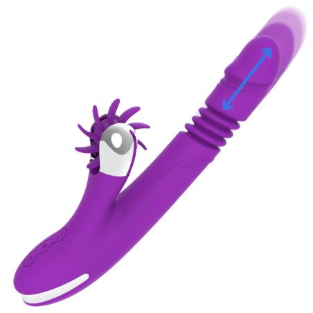 Rabbit vibrator met op-en-neer beweging 24 cm