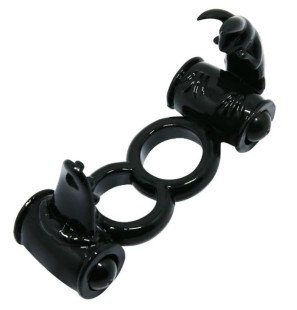 BAILE vibrating penis ring with dual rabbit stimulation – image 4