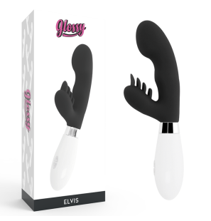 GLOSSY Black Rabbit Vibrator, 12 cm – image 1