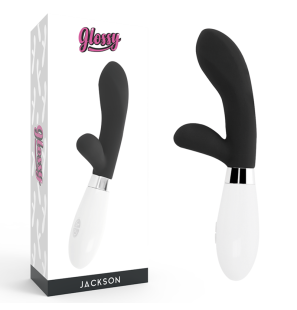 Glossy Jackson Rabbit-Vibrator schwarz 12 cm – Bild 1