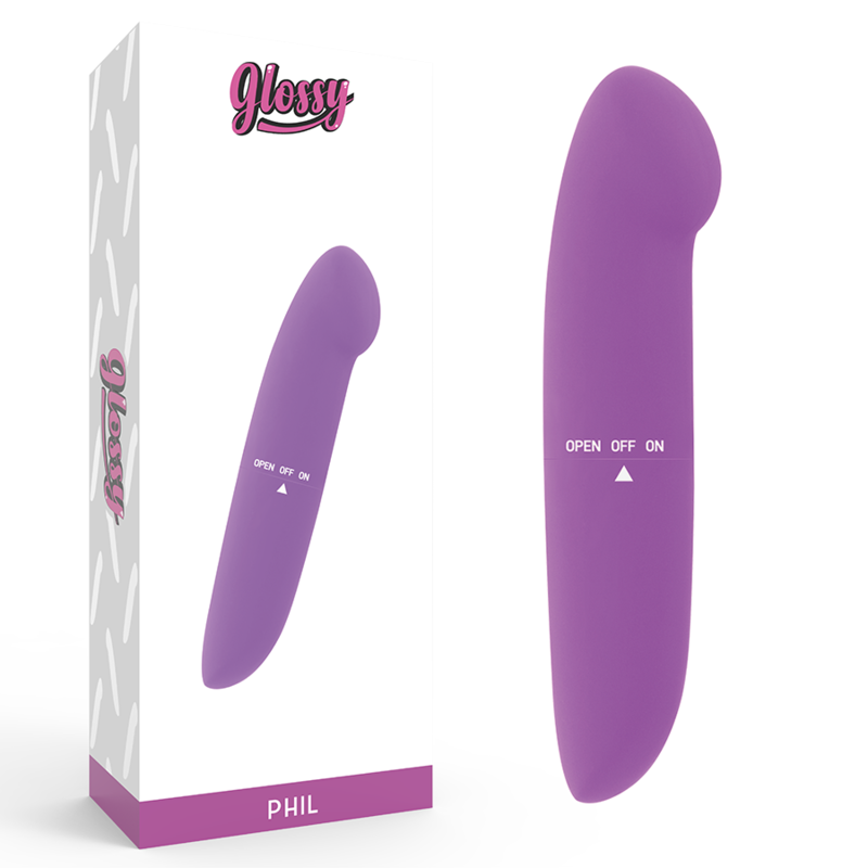 Glossy Phil Vibrator 13 cm in Lila – Bild 1 Glossy Phil Vibrator 13 cm in Lila – Bild 1