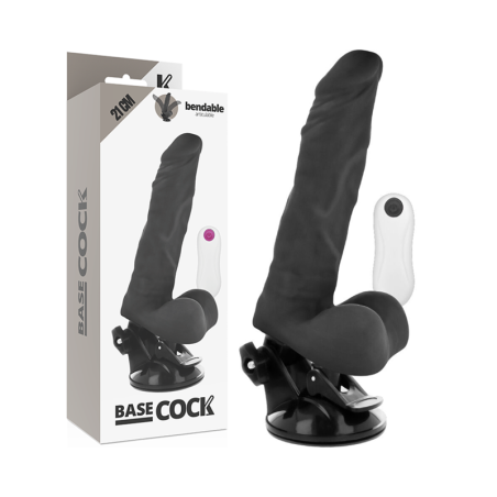 BASECOCK afstandsbediende vibrator 21 cm in naturel of zwart