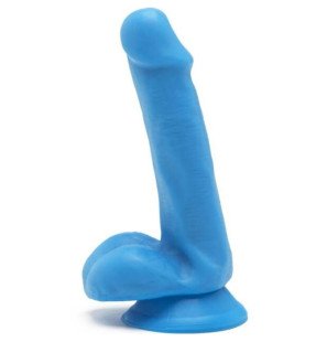 Get Real Happy Dicks, gode réaliste avec ventouse, 12 cm, bleu – photo 1