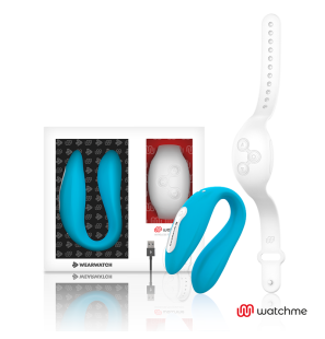 WearWatch wearable dual vibrator with remote control in indigo and snowy – image 1