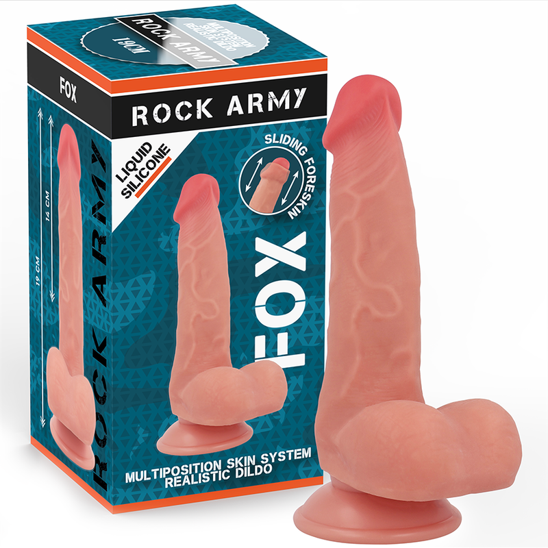 Rock Army Fox silikonowe dildo z przyssawką i podwójną gęstością 19 cm – zdjęcie 1 Rock Army Fox silikonowe dildo z przyssawką i podwójną gęstością 19 cm – zdjęcie 1