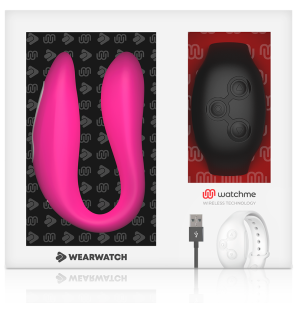 Podwójny wibrator Wearwatch z pilotem w kolorze fuksji i czarnym – zdjęcie 6