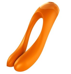 Satisfyer Laska cukrowa, wibrator na palec z silikonu, dostępny w kolorze pomarańczowym i czarnym – zdjęcie 1