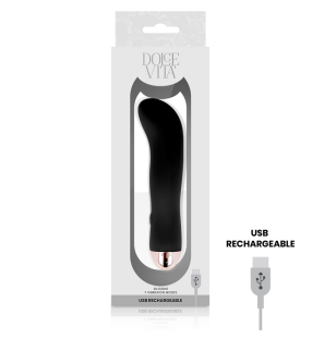 Dolce Vita Set mit zwei schwarzen wiederaufladbaren Vibratoren mit 7 Geschwindigkeiten – Bild 4