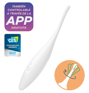 Satisfyer Twirling Joy wiederaufladbarer Klitoris-Vibrator, weiß – Bild 1