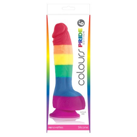PRIDE-Silikondildo, 15 cm, mit LGBT-Flaggendesign