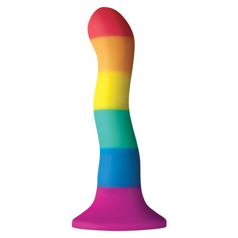 Gode Pride en silicone 17 cm avec motif drapeau LGBT – photo 1