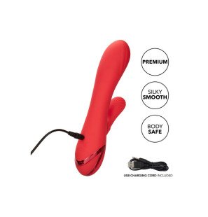 Calexotics Palisades Passie, czerwony wibrator typu rabbit z silikonu – zdjęcie 2