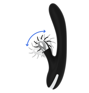 Vibromasseur rabbit rechargeable en silicone, noir et argent – photo 1