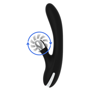 Vibromasseur rabbit rechargeable en silicone, noir et argent – photo 4