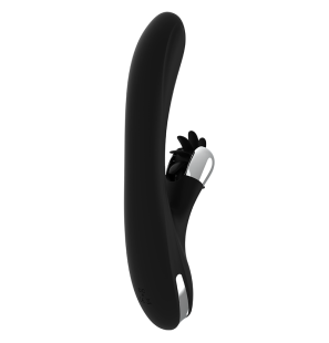 Vibromasseur rabbit rechargeable en silicone, noir et argent – photo 5