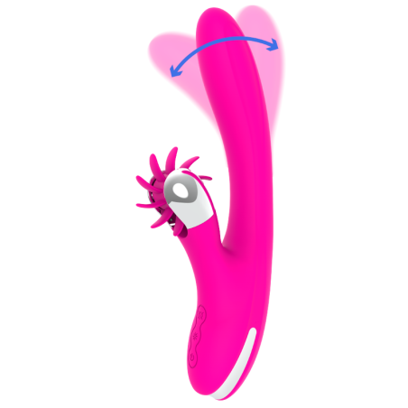 DIVERSIA Rabbit-Vibrator aus Silikon, 24 cm, wiederaufladbar und wasserdicht