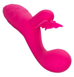 Calexotics Vlinderkus Flutter Pink Rechargeable Silicone Rabbit Vibrator – image 1