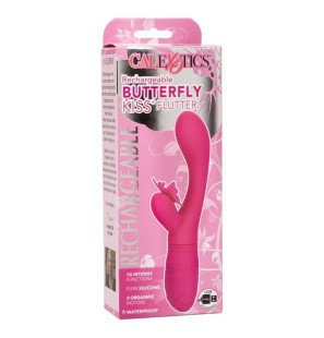 Calexotics Vlinderkus Flutter Pink Rechargeable Silicone Rabbit Vibrator – image 12