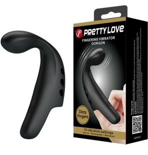 Pretty Love Gorgon – wiederaufladbarer Silikon-Fingervibrator, schwarz – Bild 2