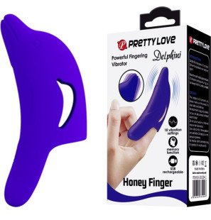 Pretty Love Delphini dunkelblauer Silikon-Fingervibrator, wiederaufladbar – Bild 2