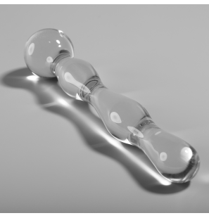 Glazen dildo van borosilicaatglas 18 cm in transparant of roze