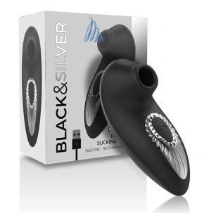 Stimulateur à pression d’air rechargeable en silicone Drake Deluxe noir – photo 2