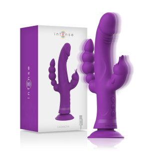 Casanova Rabbit-Vibrator aus Silikon mit Dreifachmotor, lila – Bild 1